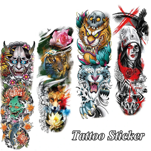 Venta al por mayor completo brazo tatuaje pegatina impermeable tatuajes temporales <span class=keywords><strong>mangas</strong></span> para Mujeres Hombres tatuaje arte corporal 480x17cm - Product Image 2
