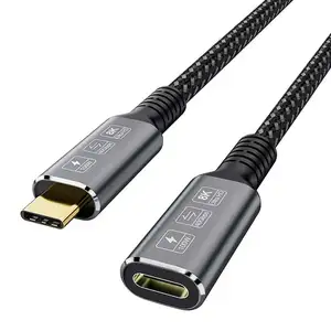 USB4 विस्तार केबल 40 Gbps यूएसबी सी प्रकार सी USB4.0 यूएसबी 4.0 पुरुष महिला एक्सटेंशन केबल 8K 60 करने के लिए hz