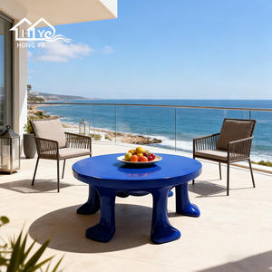Mesa <span class=keywords><strong>de</strong></span> Centro Azul Divertida con Patas en Forma <span class=keywords><strong>de</strong></span> <span class=keywords><strong>Pie</strong></span>, Mesa Redonda <span class=keywords><strong>de</strong></span> Resina para Sala <span class=keywords><strong>de</strong></span> Estar, Habitación Infantil, Jardín, Decoración <span class=keywords><strong>de</strong></span> Restaurante, Muebles - Product Image 2