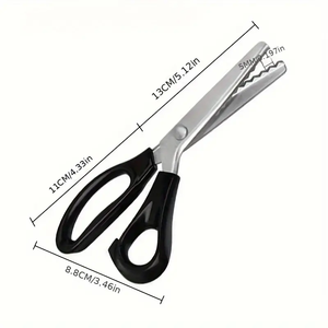 Ciseaux à cranter en acier inoxydable avec poignée de confort Ciseaux à tissu droitier pour la couture Coupe-lame zigzag pour textiles - Product Image 6