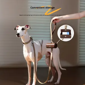 Correa para Perro de Material PU Ecológico Sólido con Cierre de Botón para Cachorros Medianos/Grandes, Antidesgarro, Suministros para Mascotas - Product Image 1