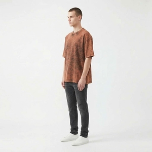Camisetas de Alta Calidad para Hombre, Tallas Grandes, Lavado Ácido, Color Sólido, Estilo Desgastado, Efecto Desteñido por el Sol - Product Image 2