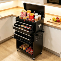 Livraison gratuite aux États-Unis, armoire à outils roulante OEM à 8 tiroirs, boîte supérieure détachable, métal verrouillable avec doublure, roues, certifiée CE