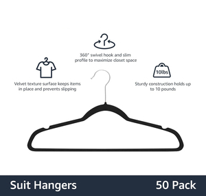 Cintres en velours de qualité supérieure, antidérapants, avec crochet rotatif à 360 degrés, cintre pour manteau - Product Image 2