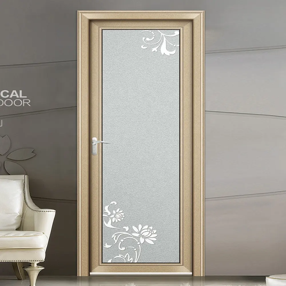 Porte per wc con telaio porte e finestre per bagno in alluminio impermeabile Design grafico a battente in alluminio doppio commerciale moderno