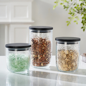 Tùy chỉnh 500ml 980ml kín miệng rộng thực phẩm kẹo Frosted Fancy thủy tinh lớn lưu trữ lọ - Product Image 3