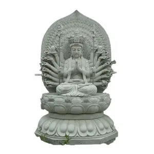 Grande Statue de bouddha en marbre chinois, décoration du Temple d'extérieur, 15 cm, Sculpture en pierre sculptée, seigneur en granit