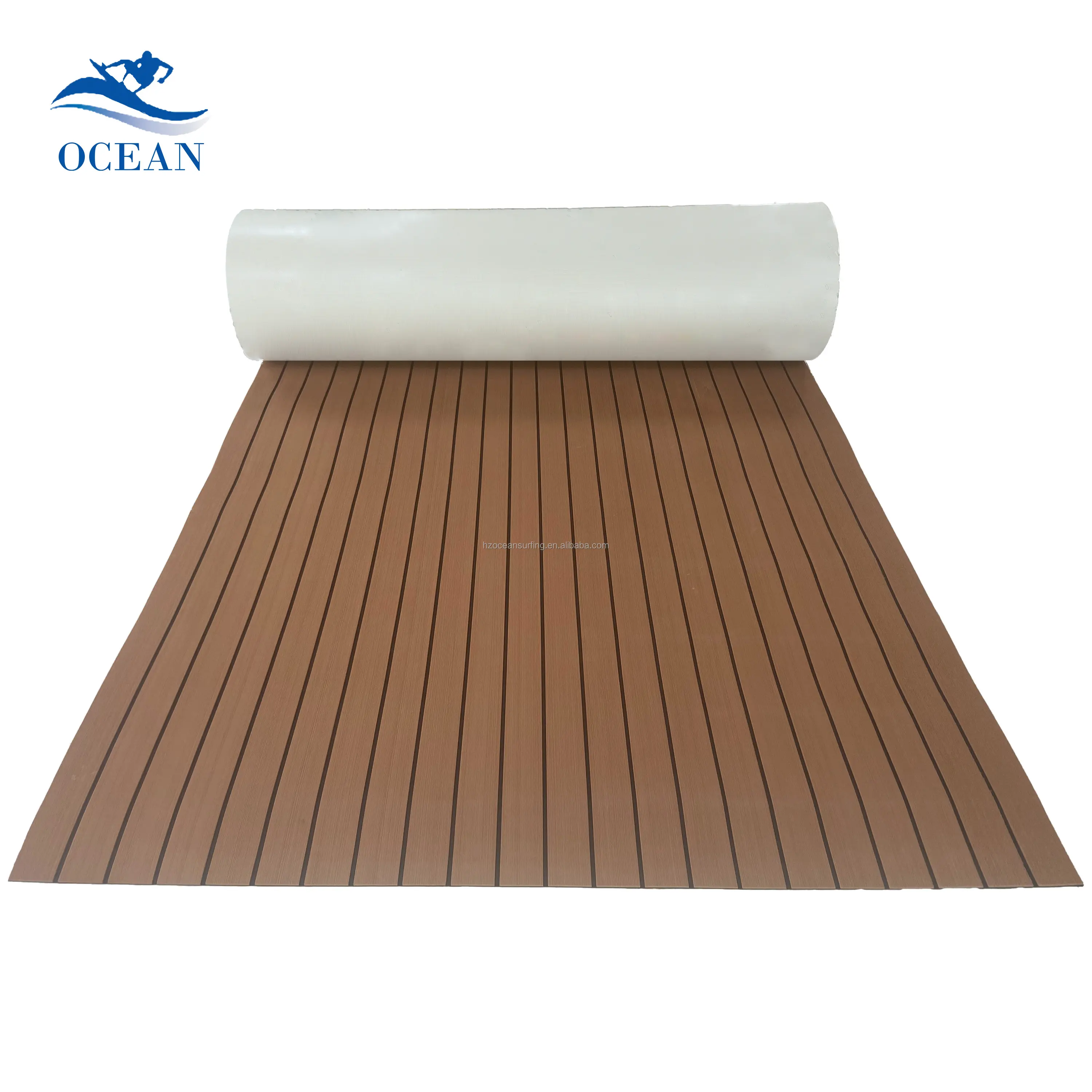 Ocean Custom Eva Foam Sea Deck Waterproof Anti Silp Anti Uv Faux Teak Boat Carpet Marine Foam Rolls Mats Yacht Boat Flooring