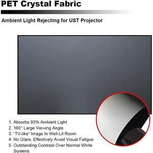 Layar kristal Pet Grid hitam 16:9 92 inci layar proyektor cahaya siang hari cocok dengan semua proyektor UST Laser - Product Image 3