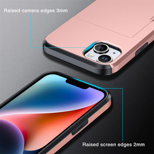 Custodia a portafoglio per <span class=keywords><strong>iPhone</strong></span> 15 con Slot per schede slide-out portafoglio porta carte di credito armatura per iPhone16 Pro Max custodia per cellulare - Product Image 3