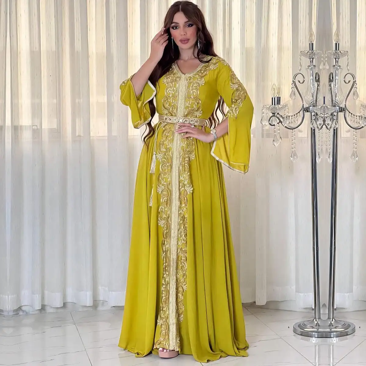 2024 Eid arabe dubaï brodé Robe modeste fête musulmane Robe de soirée luxe Abaya caftan Robe femmes robes