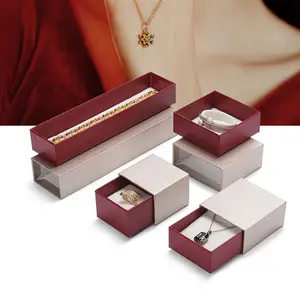 Wholesale Ring Necklace Box Paper Trinket Box Small Jewelry Organizer Earring Package Box