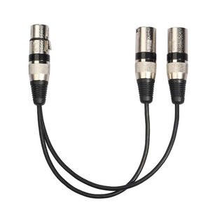Câble d'extension Y avec prise femelle <span class=keywords><strong>XLR</strong></span> 3 broches vers <span class=keywords><strong>double</strong></span> prise mâle pour amplificateur, haut-parleur, casque, mixeur - Product Image 1