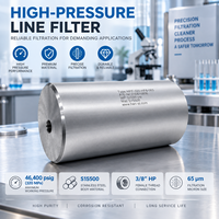 Filter Inline Tekanan Tinggi 46400 Psig 320MPa S15500 Baja Tahan Karat 65 Mikron 3/8 HP Ulir Betina Sistem Filtrasi Hidrolik