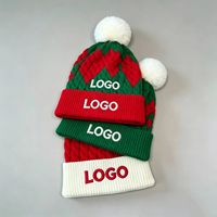 Gorro de Navidad con Logotipo Personalizado Bordado y Pequeño Pompón