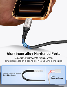 <span class=keywords><strong>Cable</strong></span> USB C de 1M 2M 3M, 100W, Aleación de Aluminio, 48 Pines, Trenzado, 240W, Tipo C a C, <span class=keywords><strong>Cable</strong></span> de Sincronización de Datos USB2.0 para Android, Samsung, <span class=keywords><strong>iPhone</strong></span> - Product Image 6