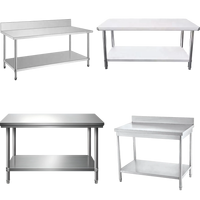 Table de travail en acier inoxydable 201 304, plan de travail de restaurant, station de préparation de cuisine commerciale, robuste