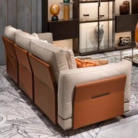 Italienisches Luxus-Ledersofa, Großes Modernes Villen-Möbelstück, Hochwertiges Wohnzimmer-Sofa