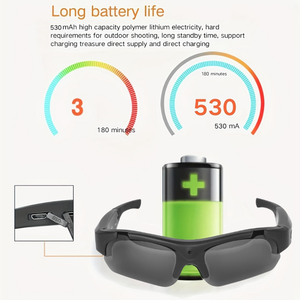 Lunettes de soleil sportives intelligentes avec caméra enregistreuse vidéo HD 1080P, carte MicroSD 64 Go, lunettes d'extérieur pour la conduite, le cyclisme, les appels téléphoniques et la <span class=keywords><strong>musique</strong></span> - Product Image 5