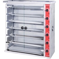 Four à rôtir pour poulet électrique/à gaz à 3 tiges/6 tiges/9 tiges Machine à rôtir rotative commerciale en acier inoxydable pour gril de poulet
