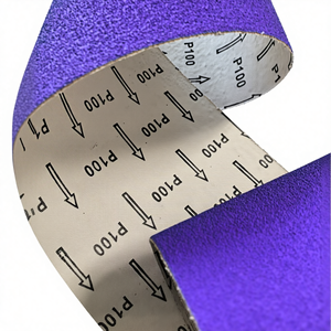 Rotolo di tessuto abrasivo viola medio-morbido con grana ceramica per uso con macchine - Product Image 1