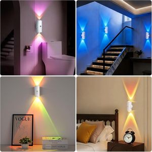 Applique <span class=keywords><strong>murale</strong></span> LED TSINYE RGB 16 couleurs sans fil, sans câblage, avec détecteur de mouvement, intensité variable, fixation adhésive, veilleuse de chambre - Product Image 5