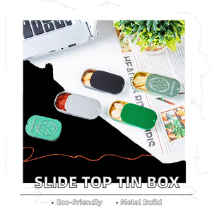 Caja de lata cuadrada <span class=keywords><strong>rectangular</strong></span> deslizante, herramienta de embalaje de grado alimenticio de Metal superior, regalo reciclable, caja de lata de caramelo de píldora de menta en cuatro colores - Product Image 3