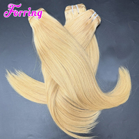 Lots de Cheveux Humains Vierges Non Traités 12A Blond Platine 613 Lisses, Double Trame, Cuticules Alignées, Brésiliens Soyeux et Raides