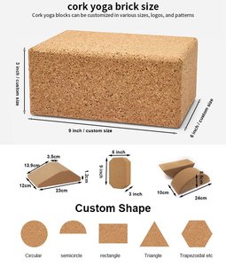 Custom Logo Ergonomic Cork Yoga <strong>Brick</strong> Wholesale High Density Natural Non Slip Eco Friendly Durable Breathable Block Yoga Pilates - Product Image 3