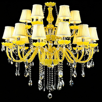 DUOMEIJU Lustre rectangulaire moderne en cristal K9 doré, luminaire suspendu de luxe pour hôtel, LED, hauteur réglable, E14