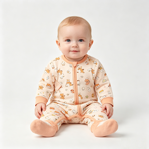 Échantillon Gratuit – Combinaison Bébé en Coton Respirant à Logo Personnalisé, Barboteuse à Pieds Manches Longues pour Nouveau-né, Idéale pour les Activités Quotidiennes - Product Image 3