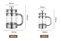 Presse à café française multifonctionnelle Tenrey Presse à café à thé avec verre borosilicaté résistant à la chaleur