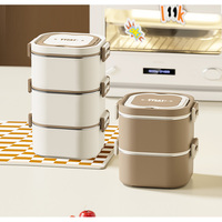 Boîte à lunch YUEDISI durable à 3 couches en acier inoxydable 18/8, pour le travail en extérieur, les pique-niques, la conservation des aliments, boîte à bento rectangulaire pour enfants