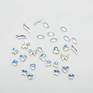 1440 teile/beutel Hochwertige Diamant form Grauer Rücken Stein glas Nicht Hot Fix Flatback Nail Art AB Kristallglas Strass