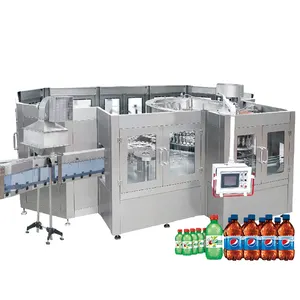 3-in-1 12 Heads Automatic Round Plastic Bottling CO2 Carbonated Soda Drink Bottled Water Filling Sealing Production Plant