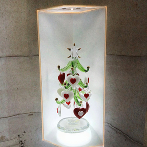Handmade Glass Christmas Tree Figurine Lampwork Love Ornament Desk <b>Decoration</b> for <b>Valentine's</b> Day Home Decor - Product Image 3