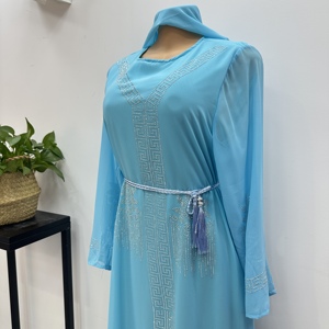 Vestido de Chifón con Estampado en Caliente para Mujer, Estilo Islámico, Elegante y a la <span class=keywords><strong>Moda</strong></span>, para Verano 2026, Dubai, Arabia Saudita - Product Image 6