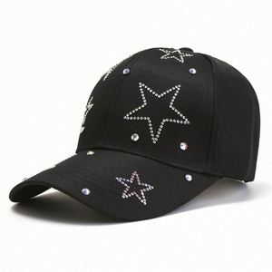 Wholesale Stylish Cotton Black and pink Rhinestone Bling Bling Fancy Baseball Cap With Rhinestone for Women - Product Image 1