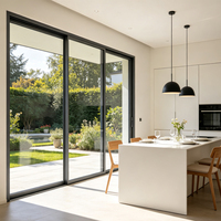 Porte coulissante en aluminium et verre, lisse, anti-humidité, anti-moisissure, résistante à la corrosion, pour la maison, vente en gros à prix réduit
