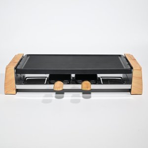 Vente en gros 1300W portable électrique en bois <span class=keywords><strong>raclette</strong></span> gril fer électrique gril contrôle de la température détachable pour un usage domestique - Product Image 1