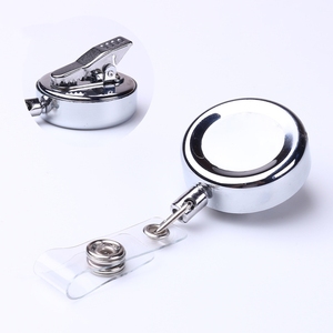 Heada Customizable Metal Retractable Wire Rope Buckle Easy-Pull <b>ID</b> Badge Alligator Clip <b>Holder</b> Reel 450mm School Office - Product Image 6