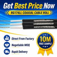 Cable Coaxial ELESUN RG174 de Alta Flexibilidad y Baja Pérdida con Conductor de Cobre Desnudo y Blindaje, Apto para Antenas, GPS y WiFi
