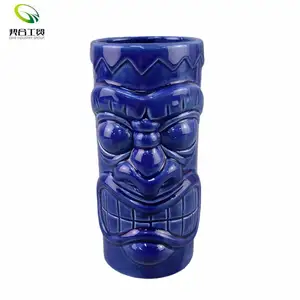 Keren buatan tangan mengkilap untuk pesta berkemah sublimasi minum bir air keramik kustom lucu hawai tiki mug