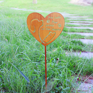Heart Dog Shape Commemorative <strong>Plaque</strong> <strong>for</strong> <strong>Garden</strong> Decoration Iron Commemorative <strong>Plaque</strong> Plug-in <strong>for</strong> <strong>Garden</strong> Decor Metal Crafts - Product Image 1