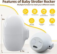 Aide au sommeil portable à bascule pour bébé avec 5 vitesses réglables, minuterie d'arrêt automatique, USB-C poussette à bascule rechargeable pour bébé