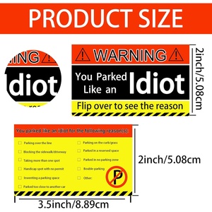 Tarjetas de Visita Personalizadas Impermeables con la Frase 'Te Estacionaste Como un Idiota', Tarjetas de Violación de Estacionamiento - Regalo Divertido para Idiotas al Volante - Product Image 2