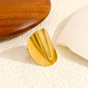 Stainless Steel <b>Ring</b> Geometric U Shaped Adjustable Unisex Fashion Jewelry - Product Image 4