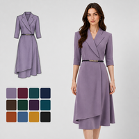 Ensemble tailleur violet pour femme, ensemble de bureau professionnel deux pièces