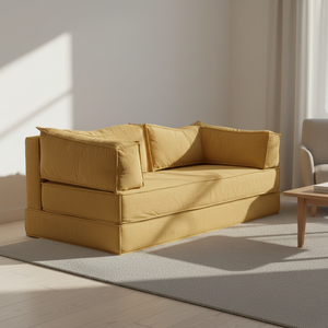 Sofá Cama de Terciopelo Marrón de 2 Plazas con Espuma Viscoelástica Comprimida, Precio de Fábrica, Gran Venta - Product Image 1