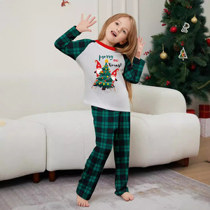 Nouvelle famille ensemble <span class=keywords><strong>de</strong></span> Noël Homewear petit cerf imprimé col rond manches longues pyjama - Product Image 3